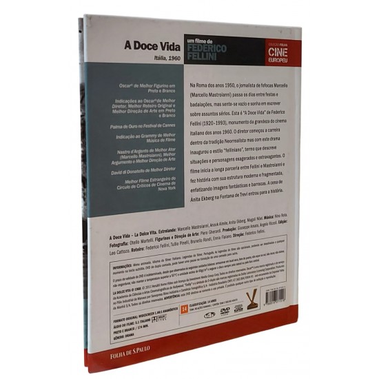 A Doce Vida, Um Filme de Federico Fellini. Coleção Folha Cine Europeu, Volume 1