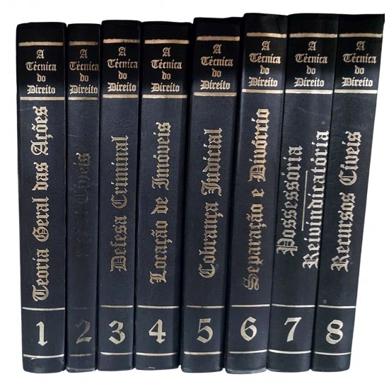 A Técnica do Direito, Gilberto Caldas, 8 Volumes com Capa dura de Luxo