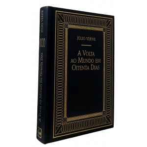 A Volta ao Mundo em Oitenta Dias, Júlio Verne, Capa de Luxo com Letras Douradas