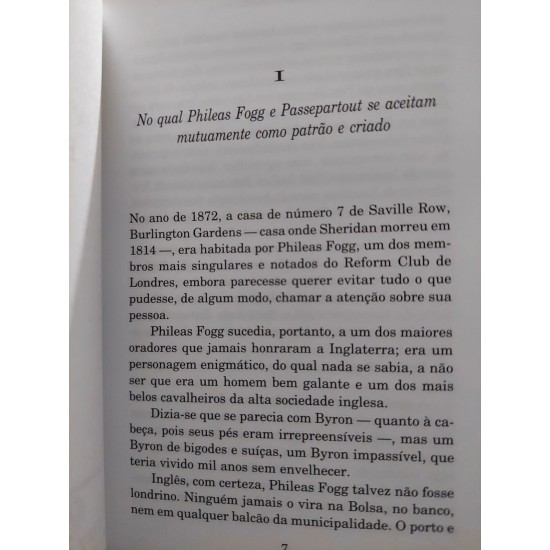 A Volta ao Mundo em Oitenta Dias, Júlio Verne, Capa de Luxo com Letras Douradas
