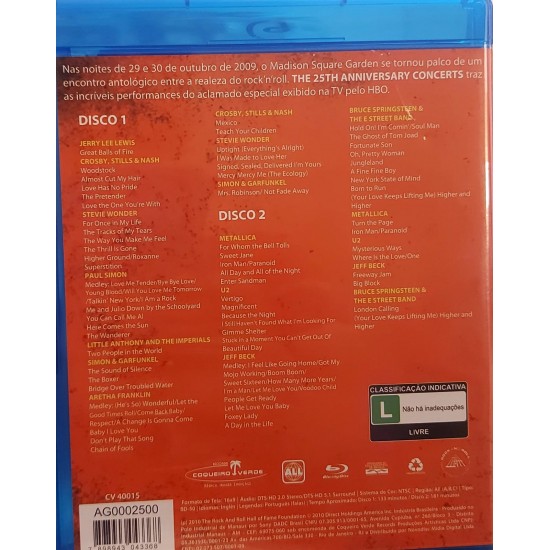 Blu-Ray The 25th Anniversary Rock & Roll Hall Of Fame Concerts, 2 Disc Set