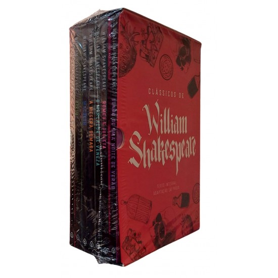 Box Clássicos de William Shakespeare, Texto Original, Adaptação em Prosa, 7 Livros