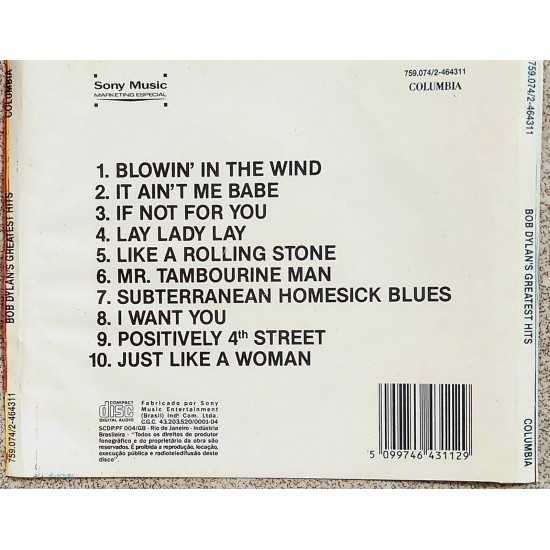 Cd Bob Dylan's Greatest Hits Cd Bob Dylan's Greatest Hits