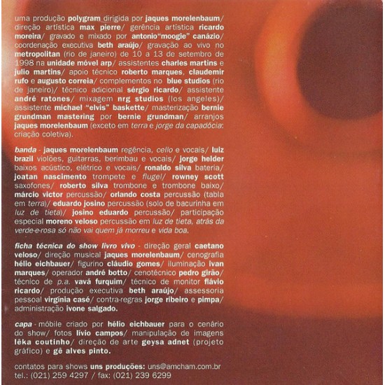 Cd Caetano Veloso, Prenda Minha, 1998