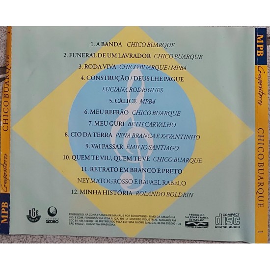 Cd Chico Buarque, MPB compositores Cd Chico Buarque, MPB compositores