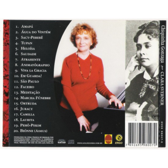 Cd Chiquinha Gonzaga por Clara Sverner, Piano