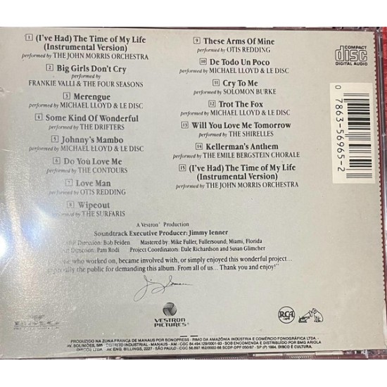 Cd More Dirty Dancing, More Original From The Motion Picture