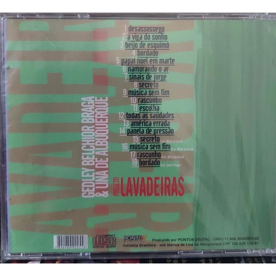 Cd Projeto Lavadeiras, Gedley Belchior Braga, Lina de Albuquerque Cd Projeto Lavadeiras, Gedley Belchior Braga, Lina de Albuquerque