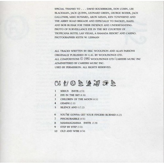 Cd The Alan Parson Project, Eye In The Sky, Arista, 1982, Importado USA