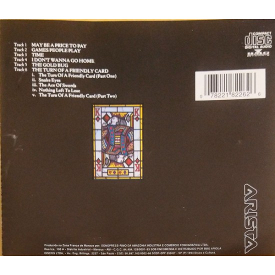 Cd The Alan Parsons Project, The Turn Of a Friendly Card, 1990