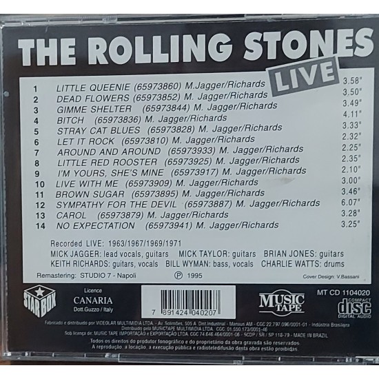 Cd The Rolling Stones, Live, The Greatest Hits Cd The Rolling Stones, Live, The Greatest Hits