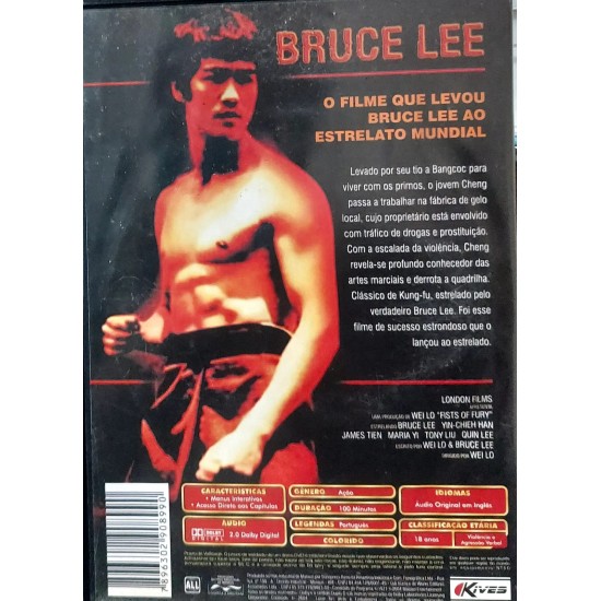 Dvd Bruce Lee, A Fúria do Dragão Dvd Bruce Lee, A Fúria do Dragão