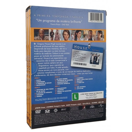 Dvd House, Primeira Temporada, 6 Dvds 22  Episódios