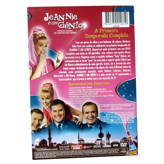 Dvd Jeannie é Um Gênio, A Primeira Temporada Completa, Volume com 4 Discos, Colorido Dvd Jeannie é Um Gênio, A Primeira Temporada Completa, Volume com 4 Discos, Colorido
