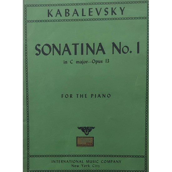 Kabalevsky, Sonatina Num 1 in C Major, Opus 13 For Piano