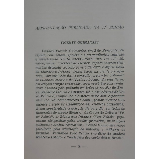 Anel de Vidro, Versos e Cançonetas para Festas Infantis, Vicente Guimarães, Vovô Felicio