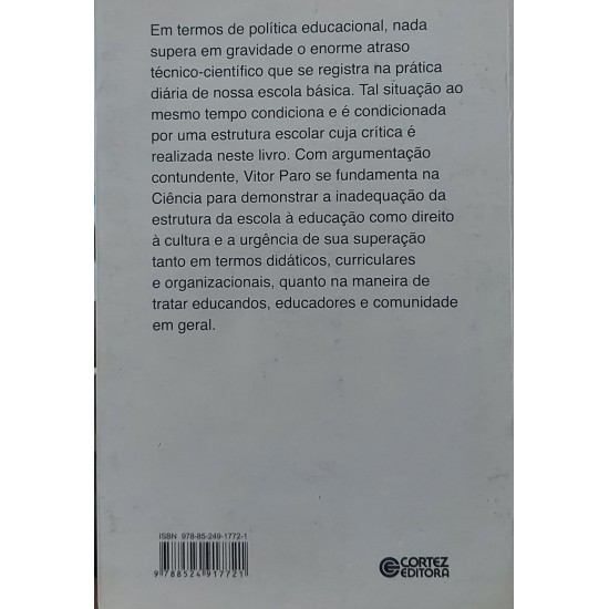 Crítica da Estrutura da Escola, Vitor Henrique Paro, Cortez Editora