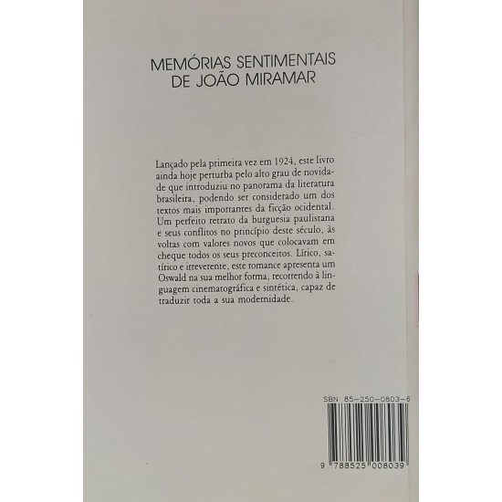 Memórias Sentimentais de João Miramar, Oswald de Andrade