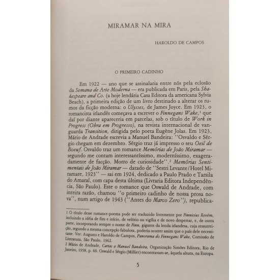 Memórias Sentimentais de João Miramar, Oswald de Andrade