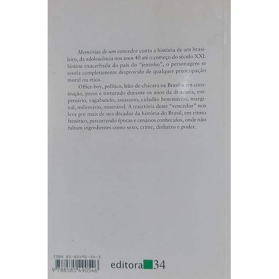 Memórias de Um Vencedor, Eduardo Barra, Editora 34 Memórias de Um Vencedor, Eduardo Barra, Editora 34