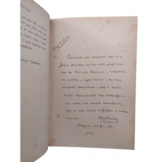 Poemas Bravios, Catullo da Paixão Cearense, Capa de Luxo, Edição de 1939. Apresentação de Ruy Barbosa Poemas Bravios, Catullo da Paixão Cearense, Capa de Luxo, Edição de 1939. Apresentação de Ruy Barbosa